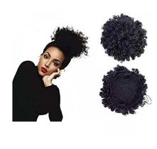 Coque Aplique Afro Puff Cacheado Orgânico Cor Preto