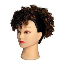 Coque Com Franja Fibra Sintetica Belinda 10cm - Cor Preto/Mel Escuro