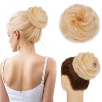 Coque de cabelo MY-LADY Messy Bun 100% cabelo humano loiro encaracolado Coque de cabelo MY-LADY Messy Bun 100% cabelo humano loiro encaracolado