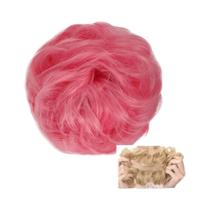Coque De Cabelo Sintético Cacheado Natural Para Mulheres, Extensões De Cabelo Em Estilo Despojado,