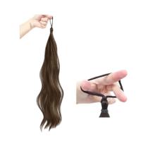 Coque De Cabelo Sintético Elástico De 50cm Com Laço, Rabo De Cavalo Auto-Enrolável, Peruca De Coque