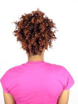 Coque Puff Afro Cacheado Castanho Acaju Fibra Japonesa