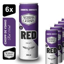 Coquetel Alcoólico Sabor Vinho Serras Gerais Red Draft 350ml Kit 6 unidades