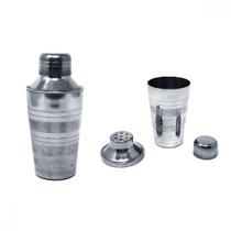 Coqueteleira 250ml em aço inox com copo + tampa + coador Bar Adega Coquetel Bebidas Caipirinha Presente Cozinha