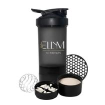 Coqueteleira 500ml Shakeira Garrafa Academia Porta Whey Preta Ellym Nutrition Misturador Inox Coqueteleira 500ml Shakeira Garrafa Academia Porta Whey Preta Ellym Nutrition Misturador Inox