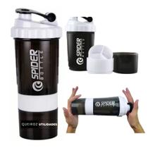 Coqueteleira Academia com Compartimentos Porta Whey, Cápsulas e Mistura Perfeita = Resultado.