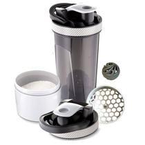 Coqueteleira Academia Shaker Premium 700ml Fitness Com Compartimento Divisória Whey Shakeira Garrafinha Copo Porta Comprimido