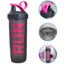 Coqueteleira Academia Shaker Shakeira Garrafa Fitness C/ Rede 740ml