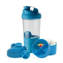 Coqueteleira Com Compartimento Para Suplementos Fit 500ml 4pçs