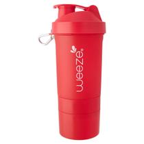 Coqueteleira Copo Academia 500ml 3 Em 1 Shakeira Garrafa Shaker Com Mola Compartimentos Para Suplementos Fit