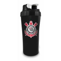 Coqueteleira de plástico time corinthians 600ml com tampa personalizada para drinks whey batedor coquetelera preto