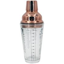 Coqueteleira Open Bar em vidro com tampa aco inox 450ml D8,9xA22cm cor cobre - Dynasty