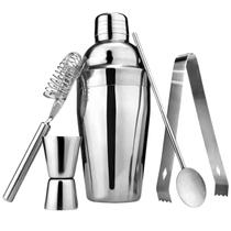 Coqueteleira Profissional Aço Inox 550Ml Completa 5 Peças