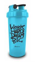 Coqueteleira Shake 600Ml Brasfoot - Azul - "Work Hard Dream Big"