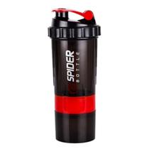 Coqueteleira Shakeira Academia com Divisória Dupla Para Suplementos e Mola Bater Shake Garrafa Squeeze 500ML