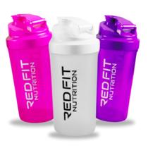 Coqueteleira Shaker Pink Branca Roxa 600ml - Red Fit Nutrition