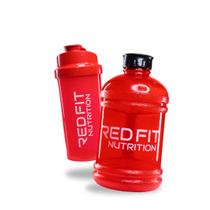 Coqueteleira Shaker Vermelha Academia 600ml Galão Vermelho Academia 1,8L Red Fit Nutrition - Red Fit Nutrition