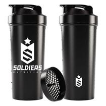 Coqueteleira Slim 600ml Preto Logo Branco Soldiers Nutrition Coqueteleira Slim 600ml Preto Logo Branco Soldiers Nutrition