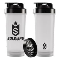 Coqueteleira Slim 600ml Transparente Preto Soldiers Nutrition