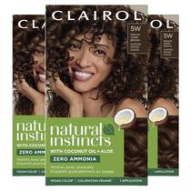 Cor de cabelo Clairol Natural Instincts 5W Marrom Quente Médio x3 Cor de cabelo Clairol Natural Instincts 5W Marrom Quente Médio x3