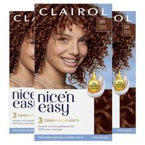 Cor de cabelo Clairol Nice'N Easy Crème 5R Medium Auburn x3