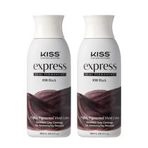 Cor de cabelo Kiss Express Semipermanente Vivid Black 100mL x2 Cor de cabelo Kiss Express Semipermanente Vivid Black 100mL x2