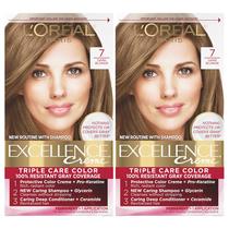 Cor de cabelo L'Oreal Paris Excellence Creme 7 Dark Blonde x2