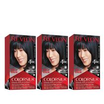Cor de cabelo Revlon Colorsilk 12 Azul Natural Preto 130mL x3 Cor de cabelo Revlon Colorsilk 12 Azul Natural Preto 130mL x3
