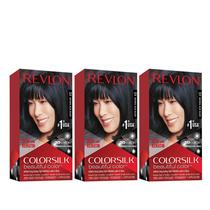 Cor de cabelo Revlon Colorsilk 12 Azul Natural Preto 130mL x3