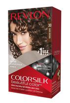Cor de cabelo Revlon ColorSilk 30 Dark Brown Cobertura 100% cinza