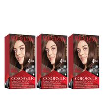Cor de cabelo Revlon Colorsilk 33 Dark Soft Brown 130mL x3