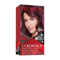 Cor de cabelo Revlon ColorSilk 34 Deep Burgundy, pacote com 6