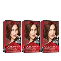 Cor de cabelo Revlon Colorsilk 37 Dark Golden Brown 130mL x3 Cor de cabelo Revlon Colorsilk 37 Dark Golden Brown 130mL x3