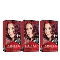 Cor de cabelo Revlon Colorsilk 48 Burgandy 130 ml (pacote com 3) Cor de cabelo Revlon Colorsilk 48 Burgandy 130 ml (pacote com 3)