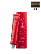 Cor de cabelo Schwarzkopf IGORA ROYAL 5-0 Castanho claro Natural 60mL Cor de cabelo Schwarzkopf IGORA ROYAL 5-0 Castanho claro Natural 60mL