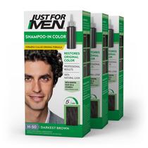 Cor de cabelo só para homens Shampoo-In Darkest Brown H-50 x3 Cor de cabelo só para homens Shampoo-In Darkest Brown H-50 x3