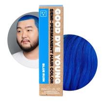 Cor do cabelo: Boa tintura, listras e fios jovens, azul, ruína