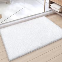 Cor e geometria do tapete de banheiro branco grande absorvente antiderrapante