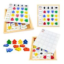 Cor e Sentido Brinquedos Educativos de Madeira Cognitivo Infantil Raciocínio Lógico Percepção Visual Carimbras Criança 3 anos