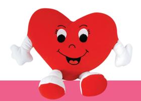 Coração chambinho 60 cm antialergico vermelho