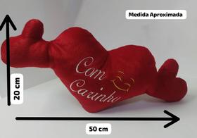 Coração com mão Pelúcia Mensagem Carinhosa 20cmx 50cm Coração com mão Pelúcia Mensagem Carinhosa 20cmx 50cm