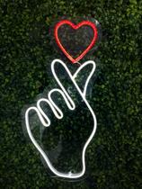 Coração Coreano em NeonLed Amor 50x26cm Decoração Dorama