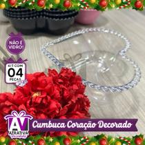 Coração cumbuca Decorado 4 unidades kit Presente Coração cumbuca Decorado 4 unidades kit Presente