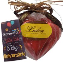 Coração De Chocolate Ao Leite Presente Com Bombons Recheados para Presente de Aniversário 180g - Lieben Chocolates Finos