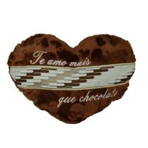 Coração de Pelúcia 44cm TE AMO Mais QUE Chocolate Dia das Mães - 61884