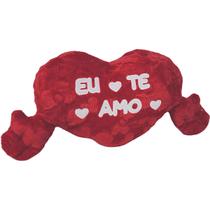 Coração De Pelúcia Com Bracinhos Escrito Eu Te Amo 55Cms Coração De Pelúcia Com Bracinhos Escrito Eu Te Amo 55Cms
