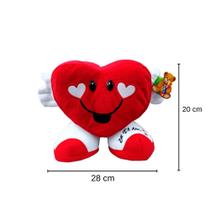 Coração De Pelúcia Com Pés Eu Te Amo 20 cm - Fizzy