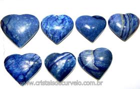 Coração de Quartzo Azul Natural - 05 Unidades - 4.7 a 6.5cm - Atacado