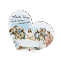 Coração Decorativo em MDF com Santos Católicos Base de Mesa Especial Santa Ceia Coração Decorativo em MDF com Santos Católicos Base de Mesa Especial Santa Ceia
