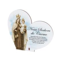 Coração Decorativo em MDF com Santos Católicos Base de Mesa Nossa Senhora do Carmo Coração Decorativo em MDF com Santos Católicos Base de Mesa Nossa Senhora do Carmo